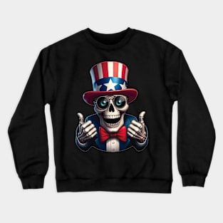 Sugar Skull Uncle Sam - Thumbs Up Crewneck Sweatshirt